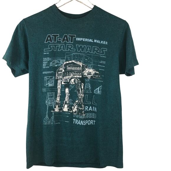 Star Wars At-At Imperial Walker Mad Engine Blueprint T Shirt Mens Size S - Picture 1 of 3
